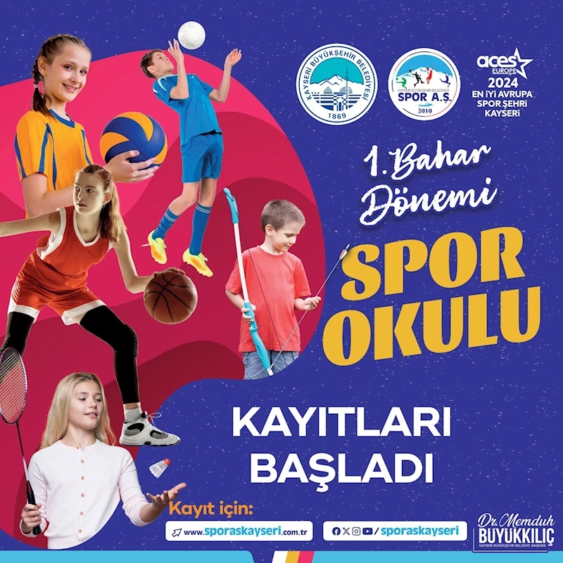 Büyükşehir Belediyesi Spor A.Ş.’nin 1’inci Bahar Dönemi Spor Okulu Kayıtları Başladı